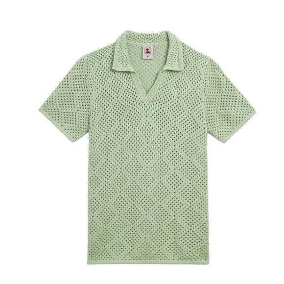 NWT Dandy Del Mar Pistachio Crochet Shirt Large - Picture 8 of 9